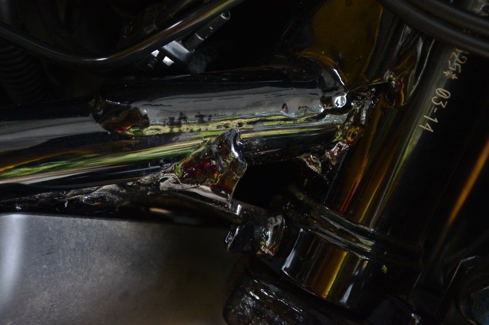 Welding on Chassis. Welding is worse than if done by school kids. No buffing no removing additional welding. No effort to level. QC team again busy sleeping. Readers please compare which whatever bike you have parked in your garage. 